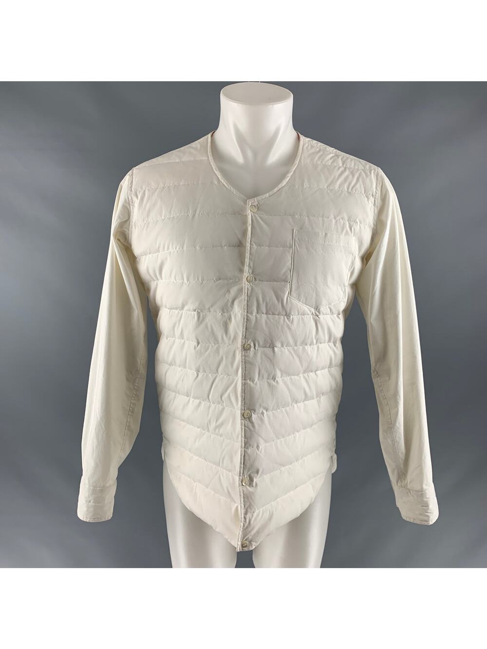 SASQUATCHfabrix Size XL Off White Quilted Cotton Blend Jacket